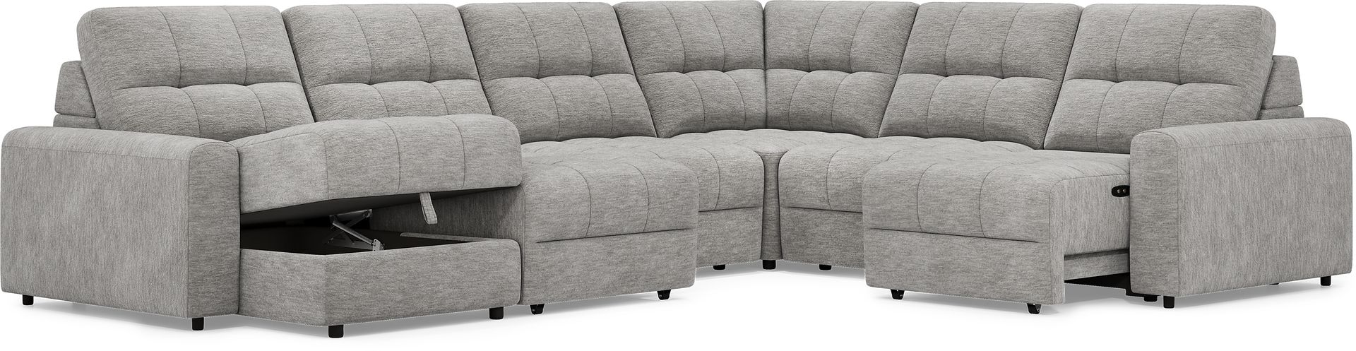 Meriwether Gray 6 Pc Power Slider Sectional - Image 3