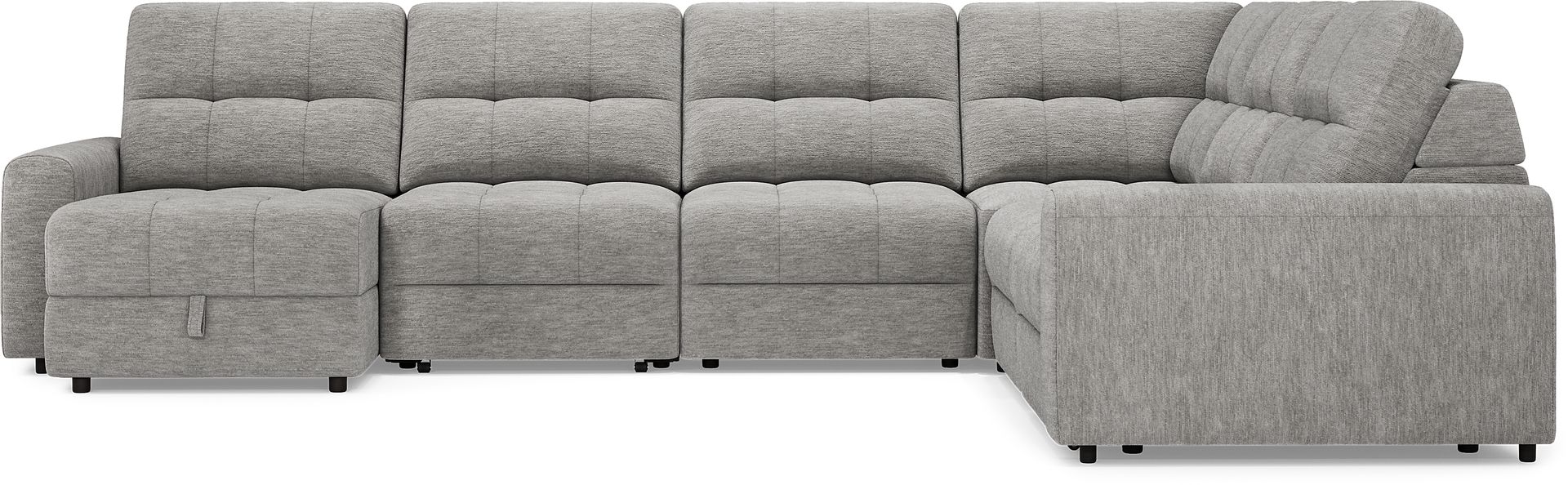Meriwether Gray 6 Pc Power Slider Sectional - Image 4