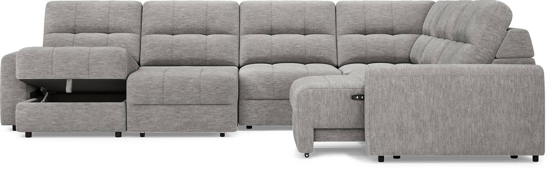 Meriwether Gray 6 Pc Power Slider Sectional - Image 5