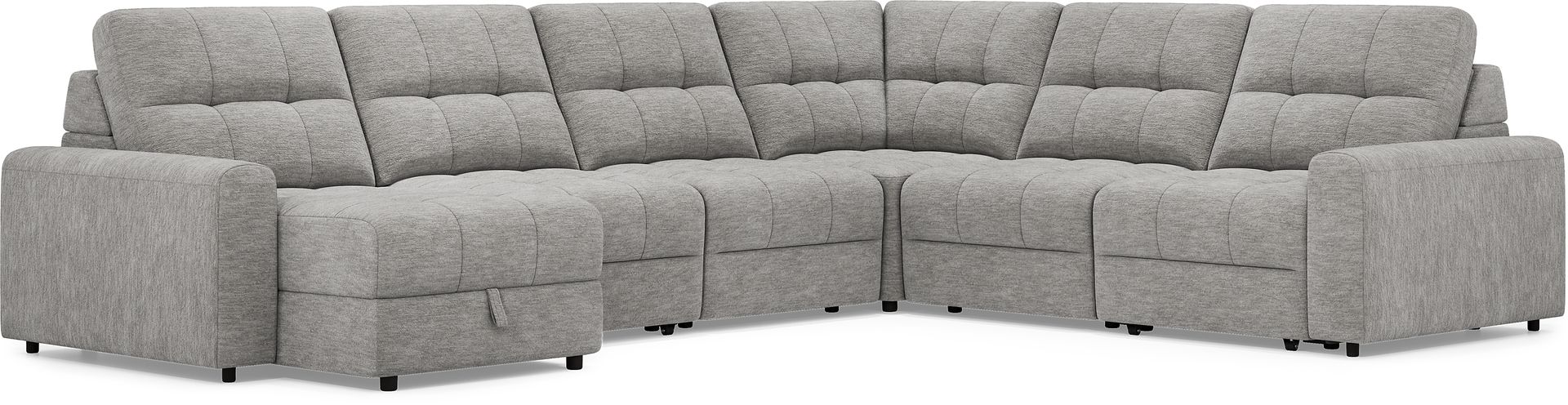 Meriwether Gray 6 Pc Power Slider Sectional - Image 1