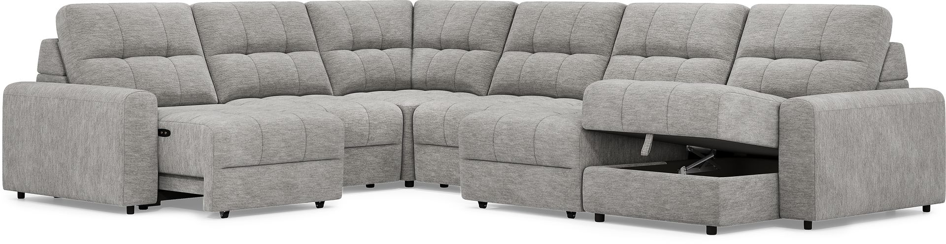 Meriwether Gray 6 Pc Power Slider Sectional - Image 3