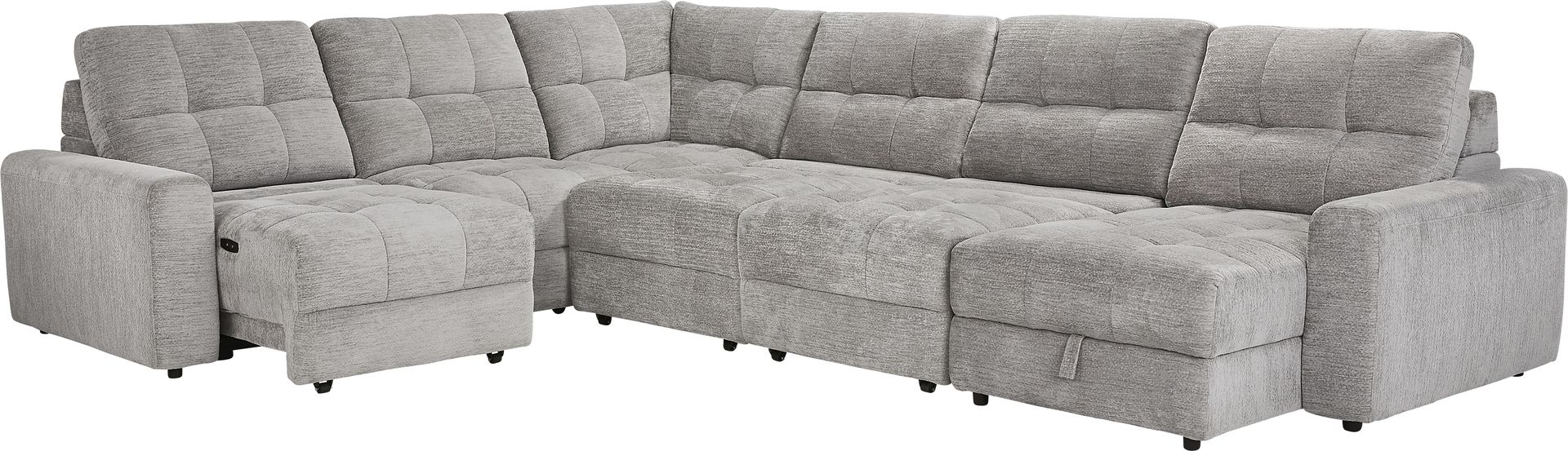 Meriwether Gray 6 Pc Power Slider Sectional - Image 3