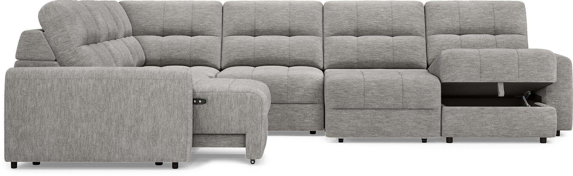 Meriwether Gray 6 Pc Power Slider Sectional - Image 5