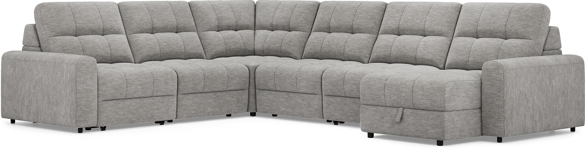 Meriwether Gray 6 Pc Power Slider Sectional - Image 1