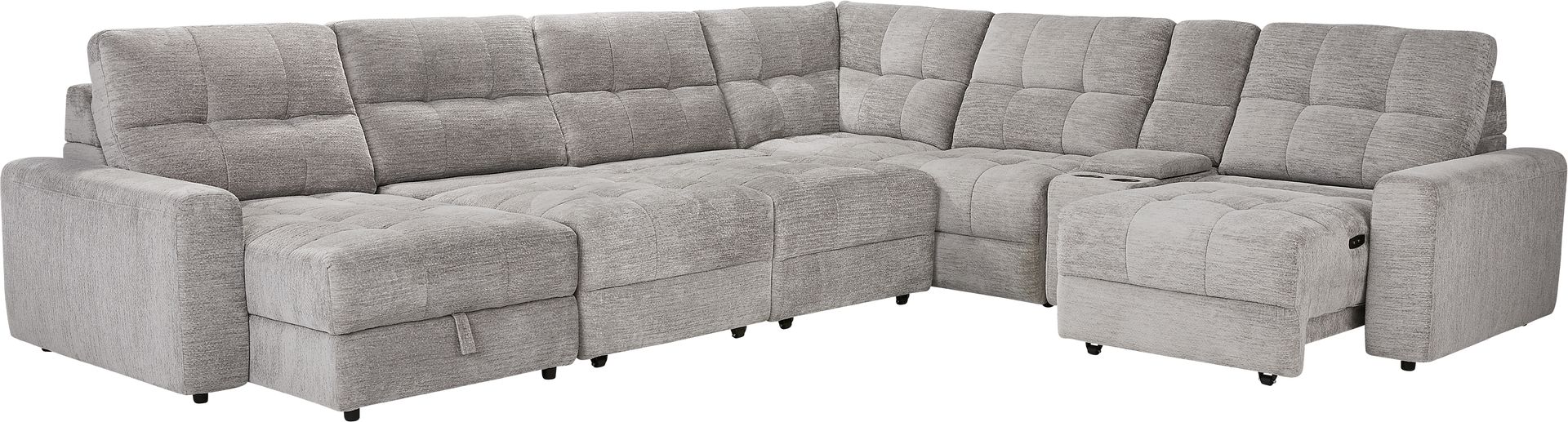 Meriwether Gray 7 Pc Power Slider Sectional - Image 3