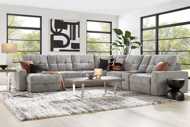 Meriwether Gray 7 Pc Power Slider Sectional - Thumbnail - Image 2