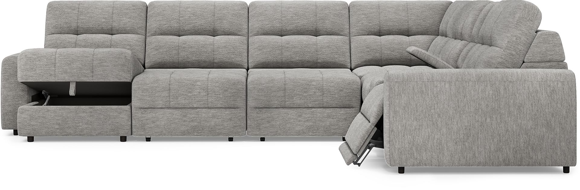 Meriwether Gray 7 Pc Power Slider Sectional - Image 5