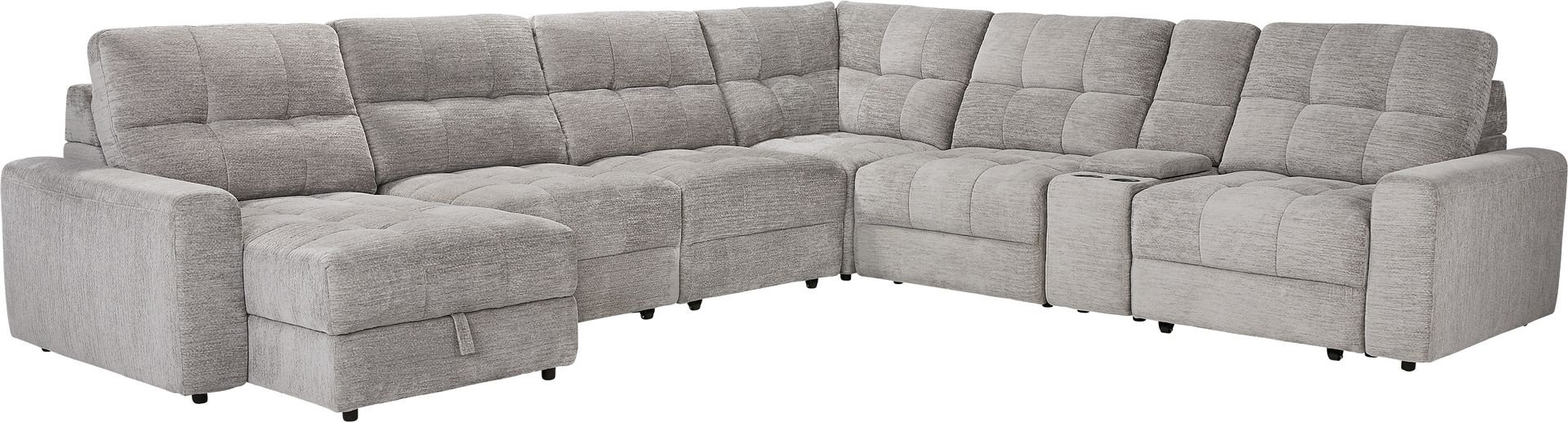 Meriwether Gray 7 Pc Power Slider Sectional - Image 1