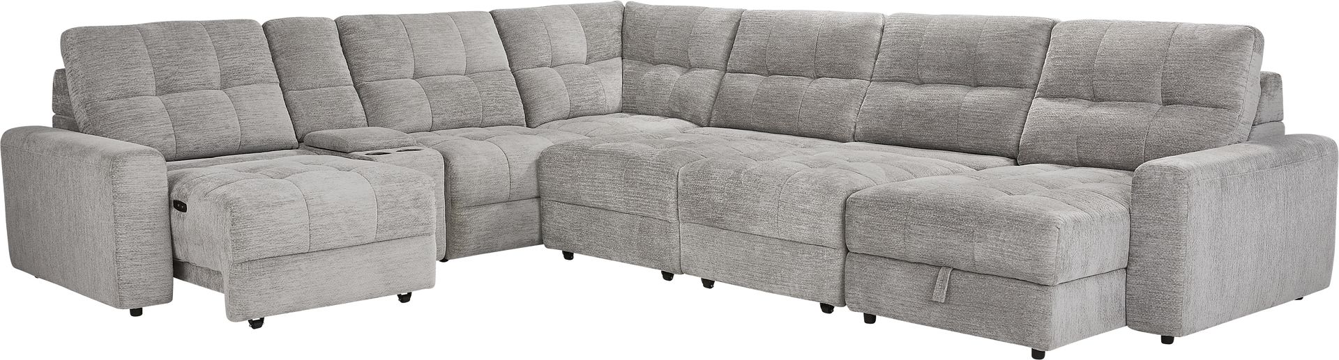 Meriwether Gray 7 Pc Power Slider Sectional - Image 3