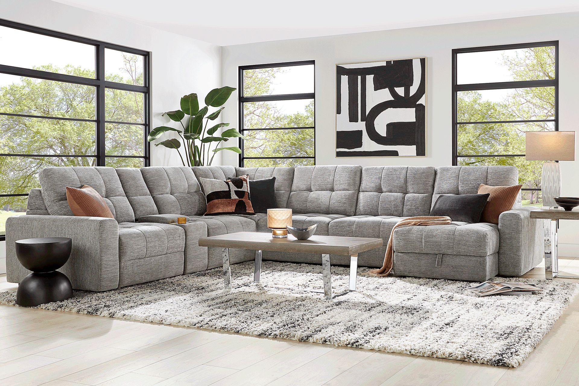 Meriwether Gray 7 Pc Power Slider Sectional - Image 2