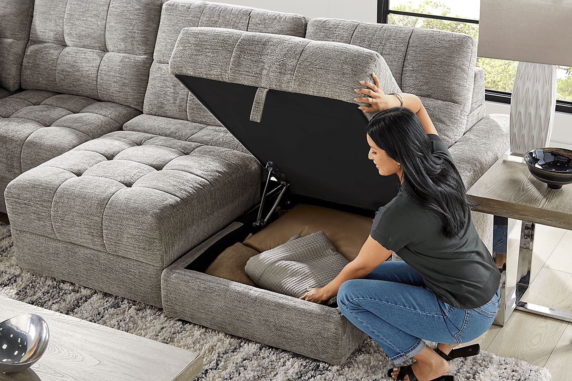 Meriwether Gray 7 Pc Power Slider Sectional - Image 13