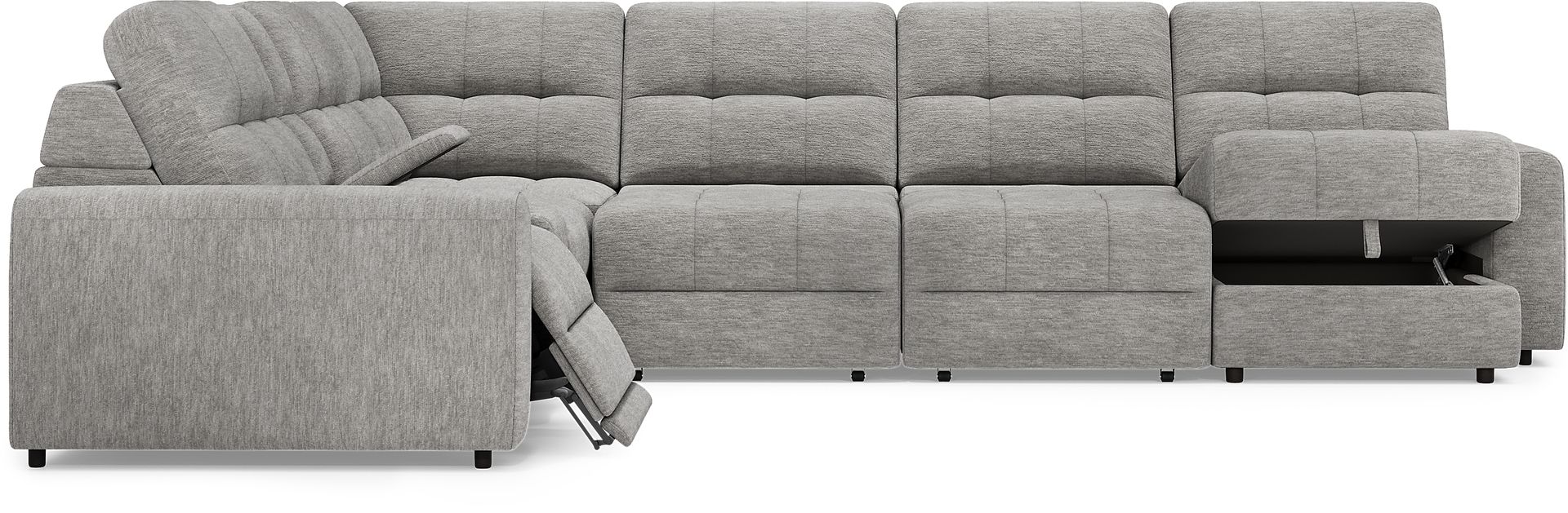 Meriwether Gray 7 Pc Power Slider Sectional - Image 5