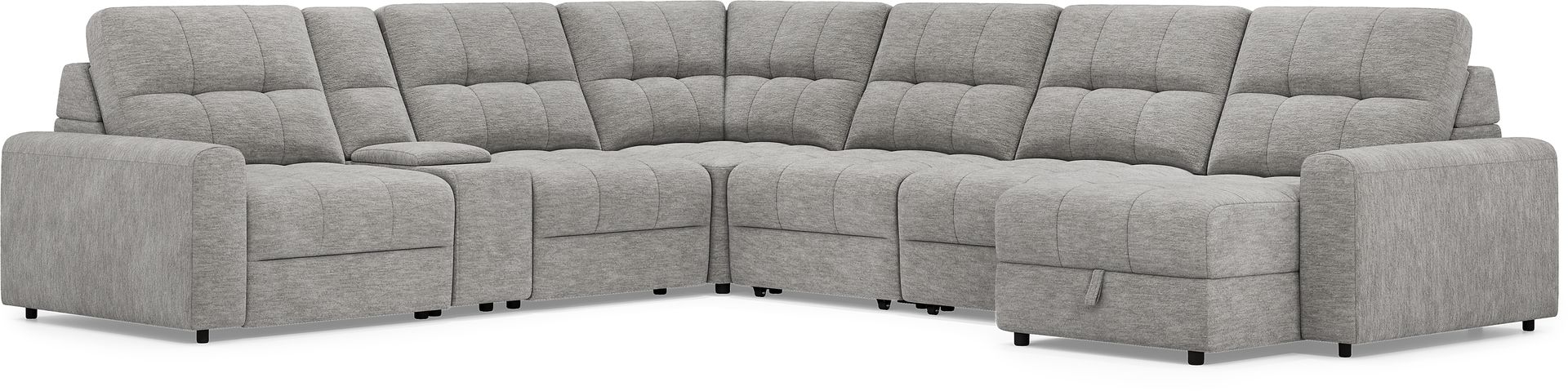 Meriwether Gray 7 Pc Power Slider Sectional - Image 1