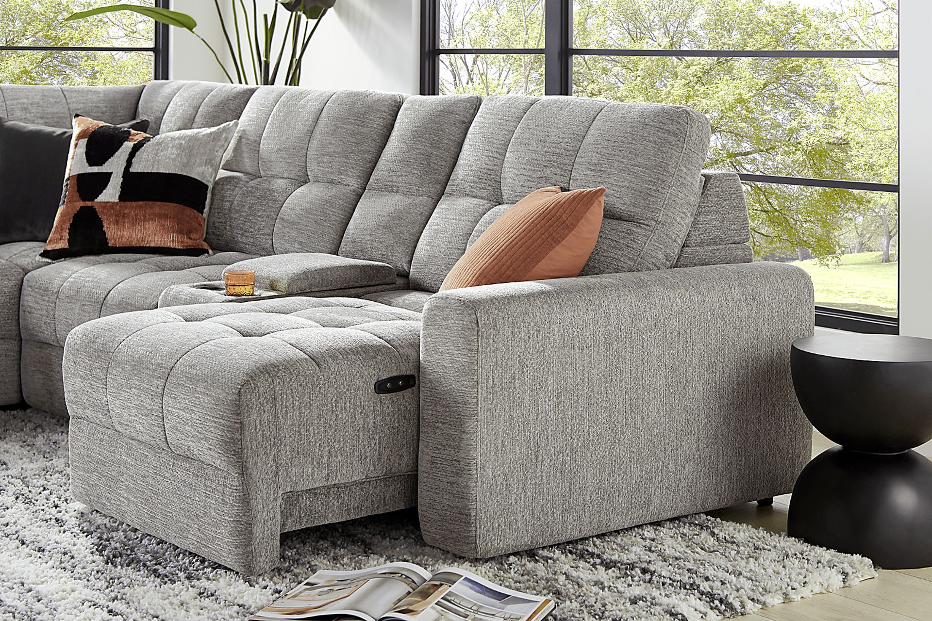 Meriwether Gray 7 Pc Power Slider Sectional - Image 7