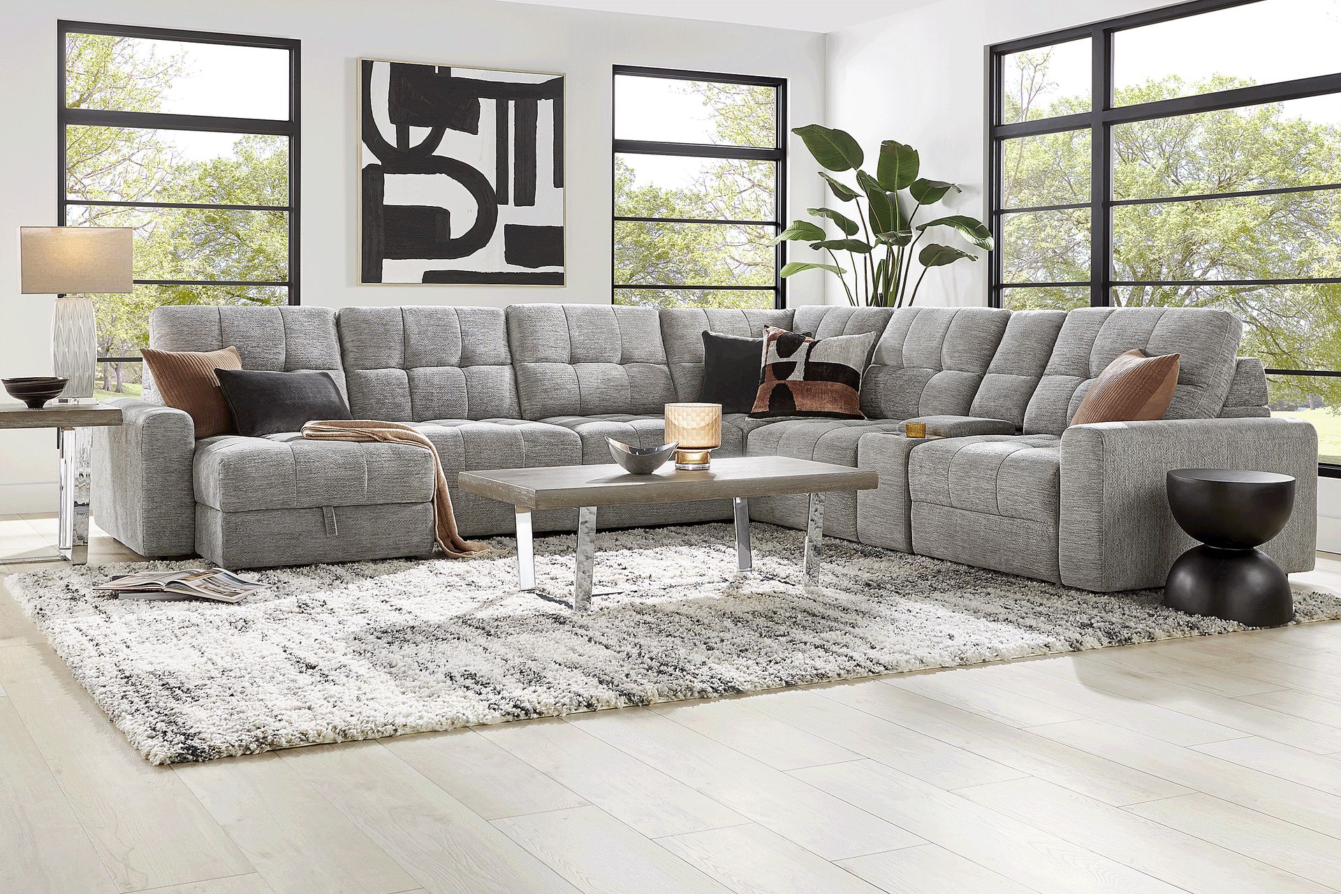 Meriwether Gray 7 Pc Power Slider Sectional - Image 2