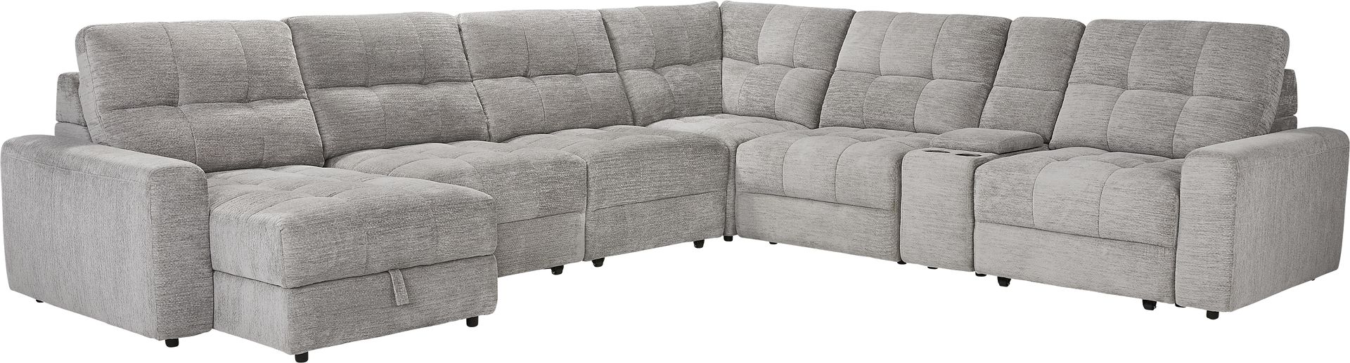 Meriwether Gray 7 Pc Power Slider Sectional - Image 1