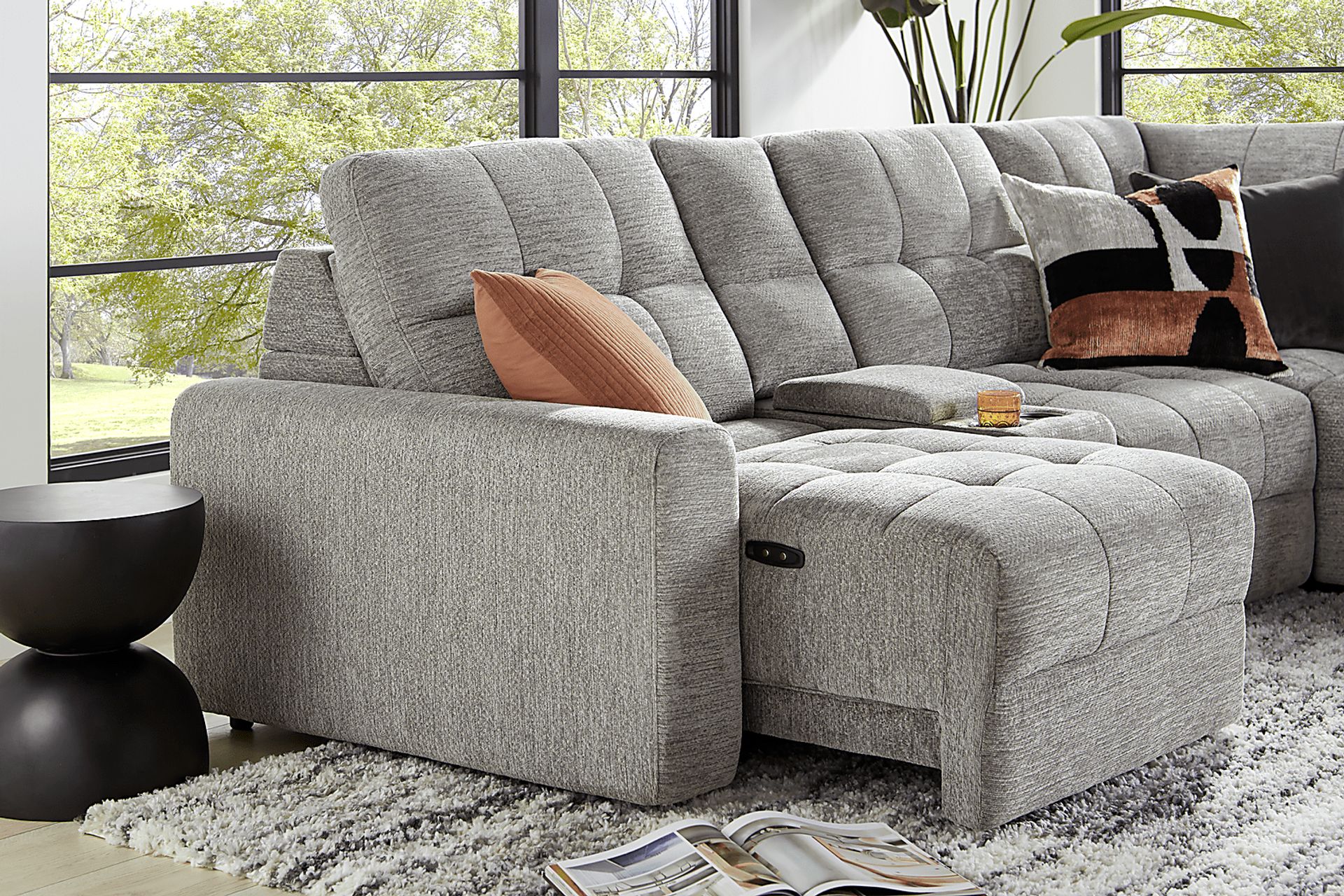 Meriwether Gray 7 Pc Power Slider Sectional - Image 7