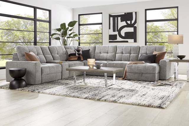 Meriwether Gray 7 Pc Power Slider Sectional - Thumbnail - Image 2