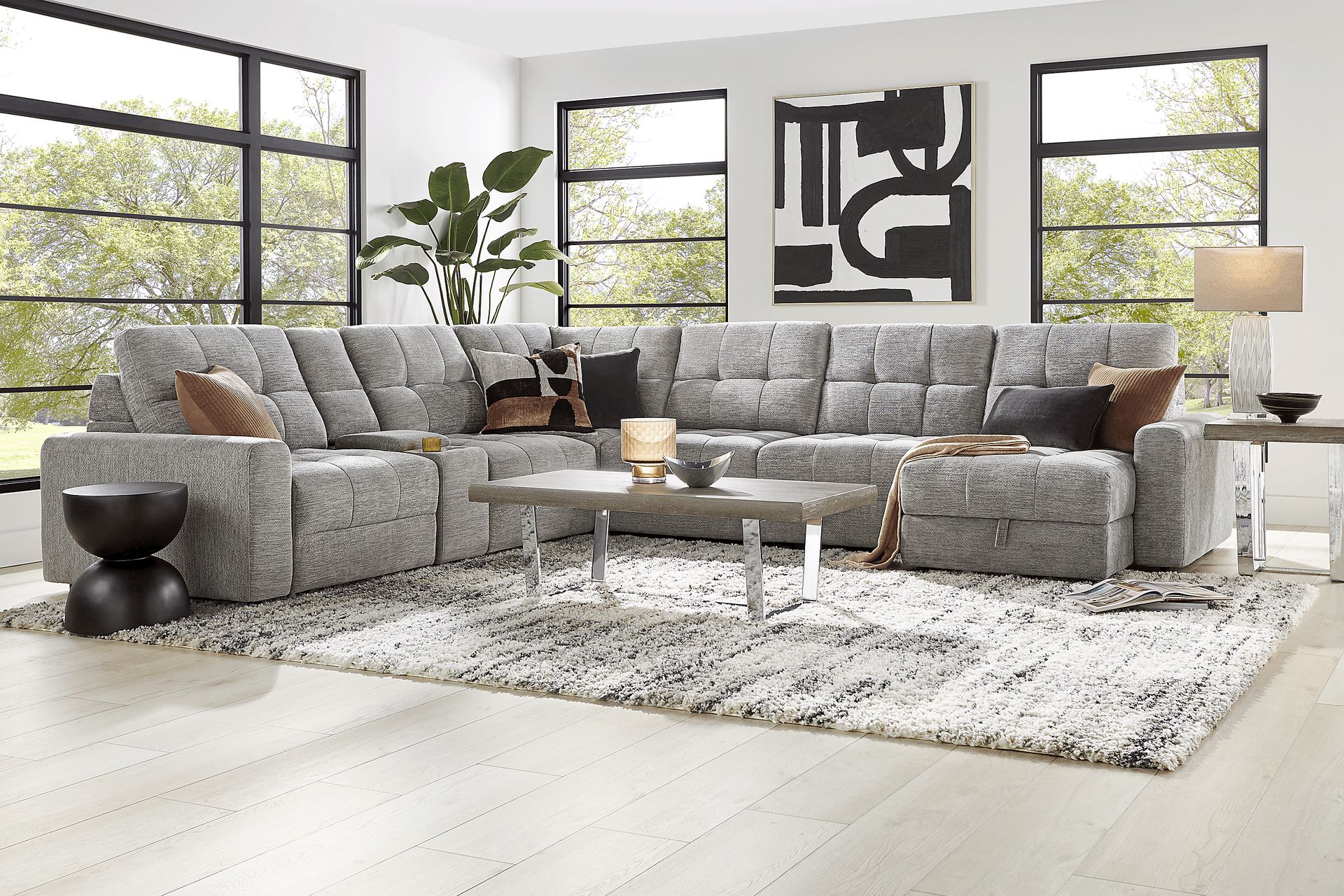 Meriwether Gray 7 Pc Power Slider Sectional - Image 2