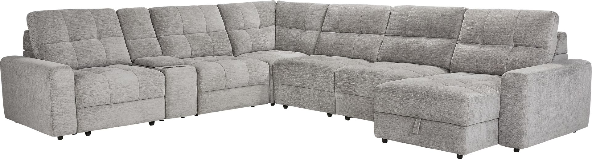 Meriwether Gray 7 Pc Power Slider Sectional - Image 1