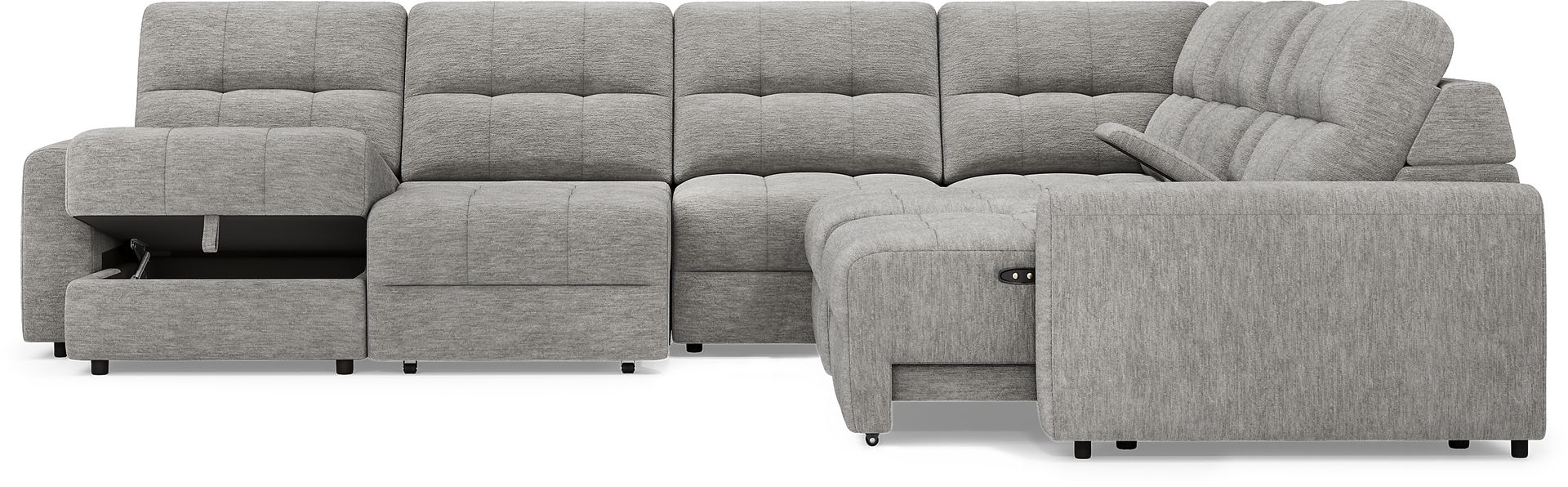Meriwether Gray 7 Pc Power Slider Sectional - Image 5