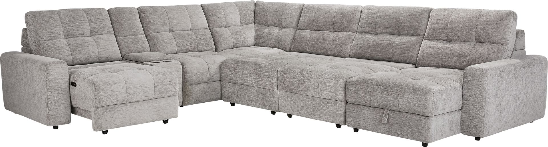 Meriwether Gray 7 Pc Power Slider Sectional - Image 3