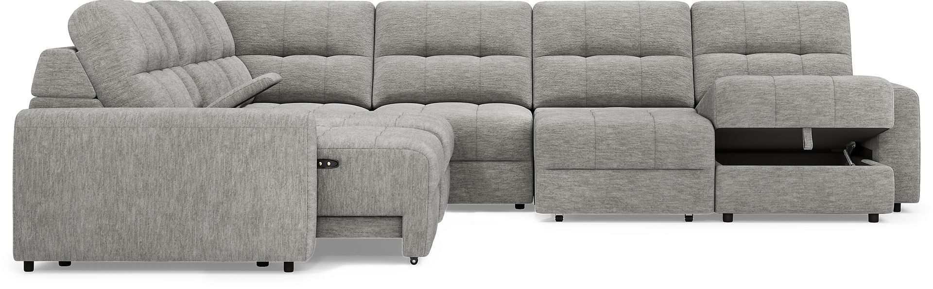 Meriwether Gray 7 Pc Power Slider Sectional - Image 5