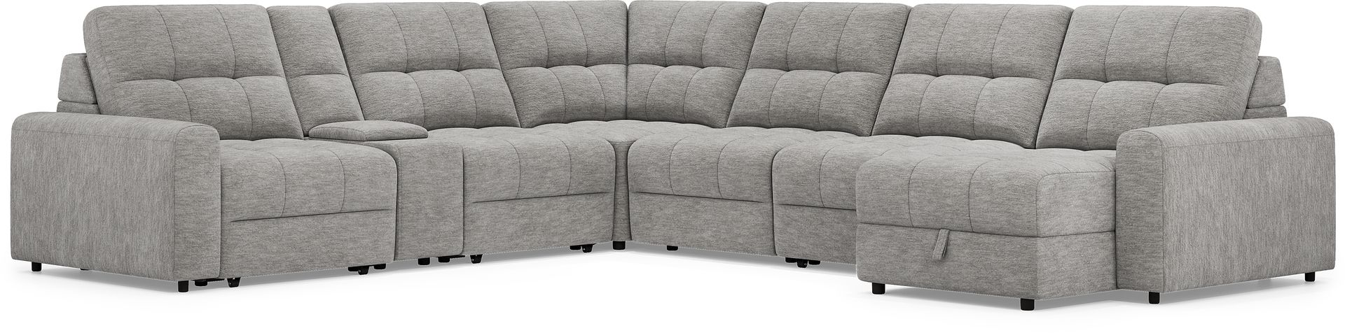 Meriwether Gray 7 Pc Power Slider Sectional - Image 1