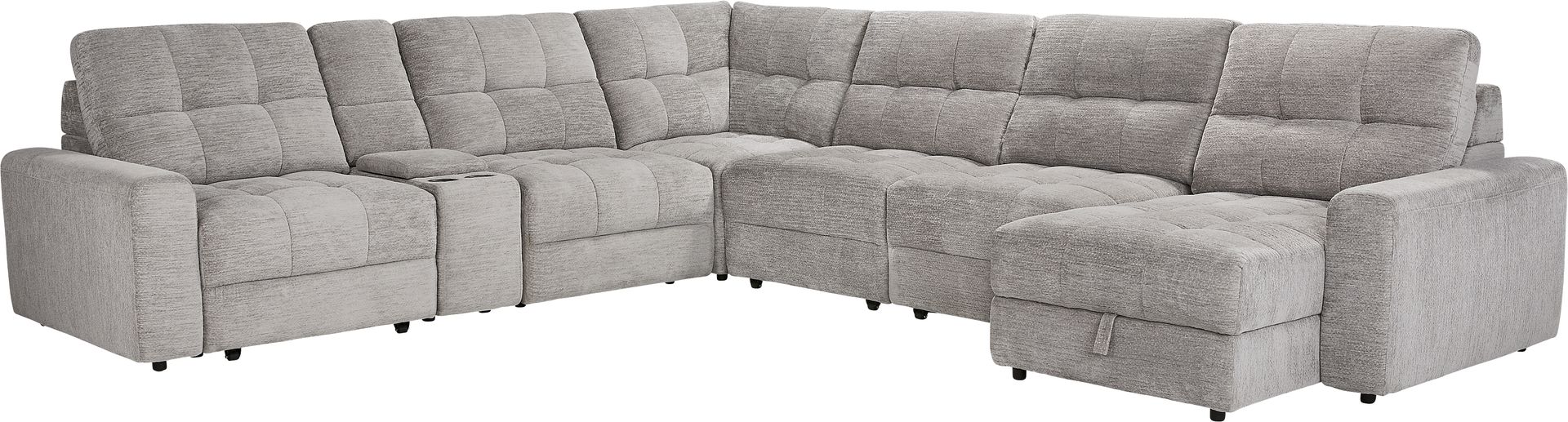 Meriwether Gray 7 Pc Power Slider Sectional - Image 1