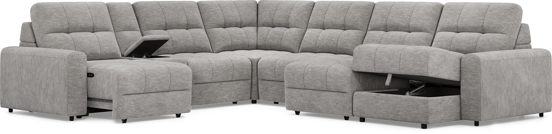 Meriwether Gray 7 Pc Power Slider Sectional - Image 3