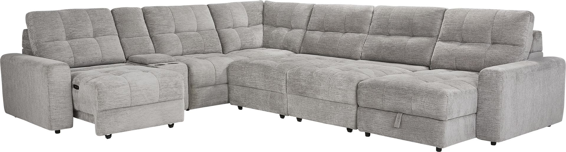 Meriwether Gray 7 Pc Power Slider Sectional - Image 3