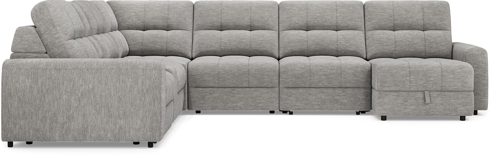 Meriwether Gray 7 Pc Power Slider Sectional - Image 4