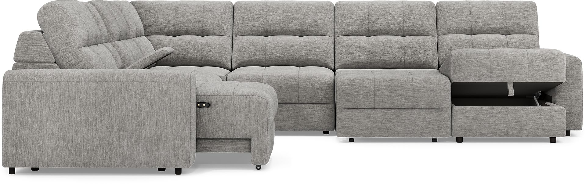 Meriwether Gray 7 Pc Power Slider Sectional - Image 5