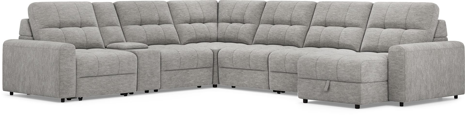 Meriwether Gray 7 Pc Power Slider Sectional - Image 1