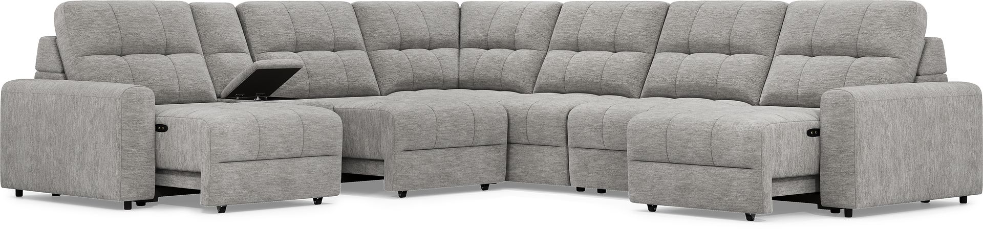 Meriwether Gray 7 Pc Power Slider Sectional - Image 2