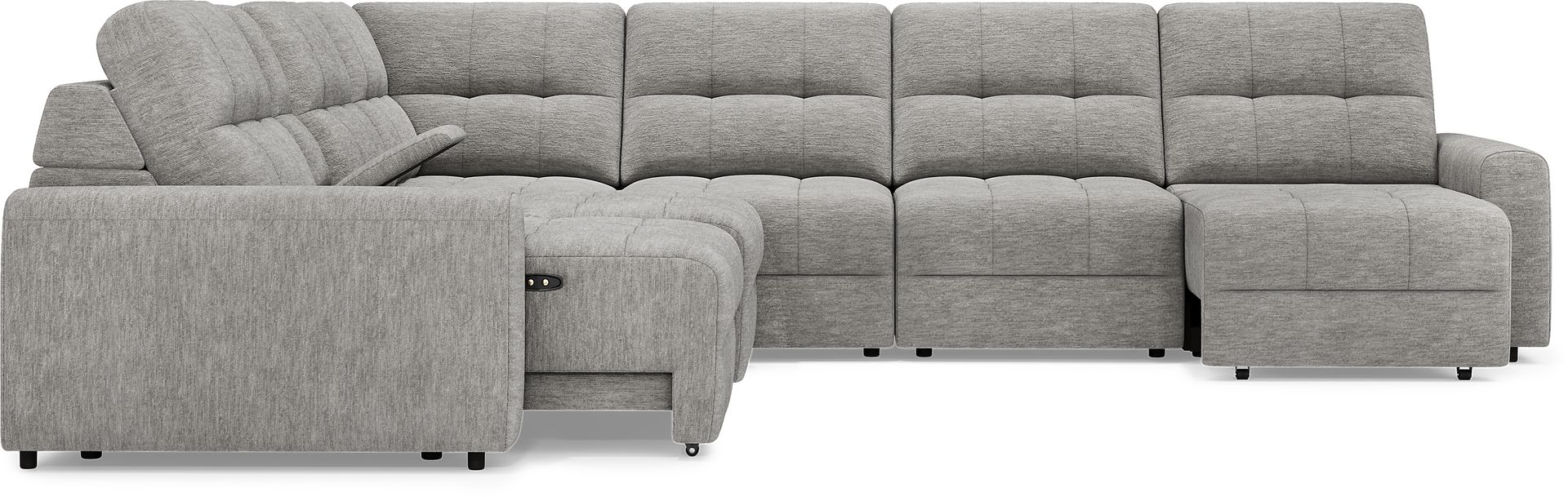 Meriwether Gray 7 Pc Power Slider Sectional - Image 4