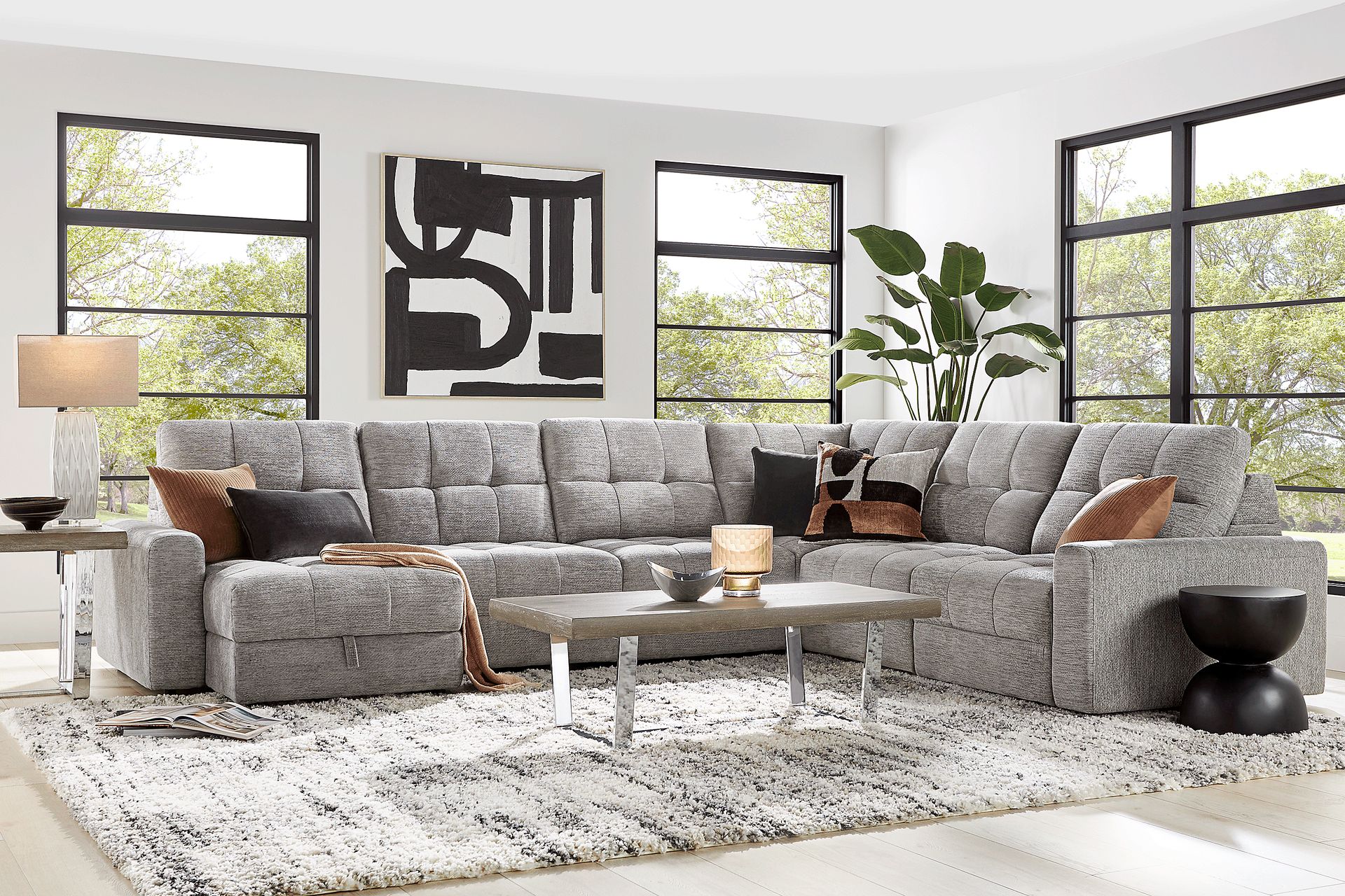 Meriwether Gray 9 Pc Power Slider Sectional Living Room - Image 1
