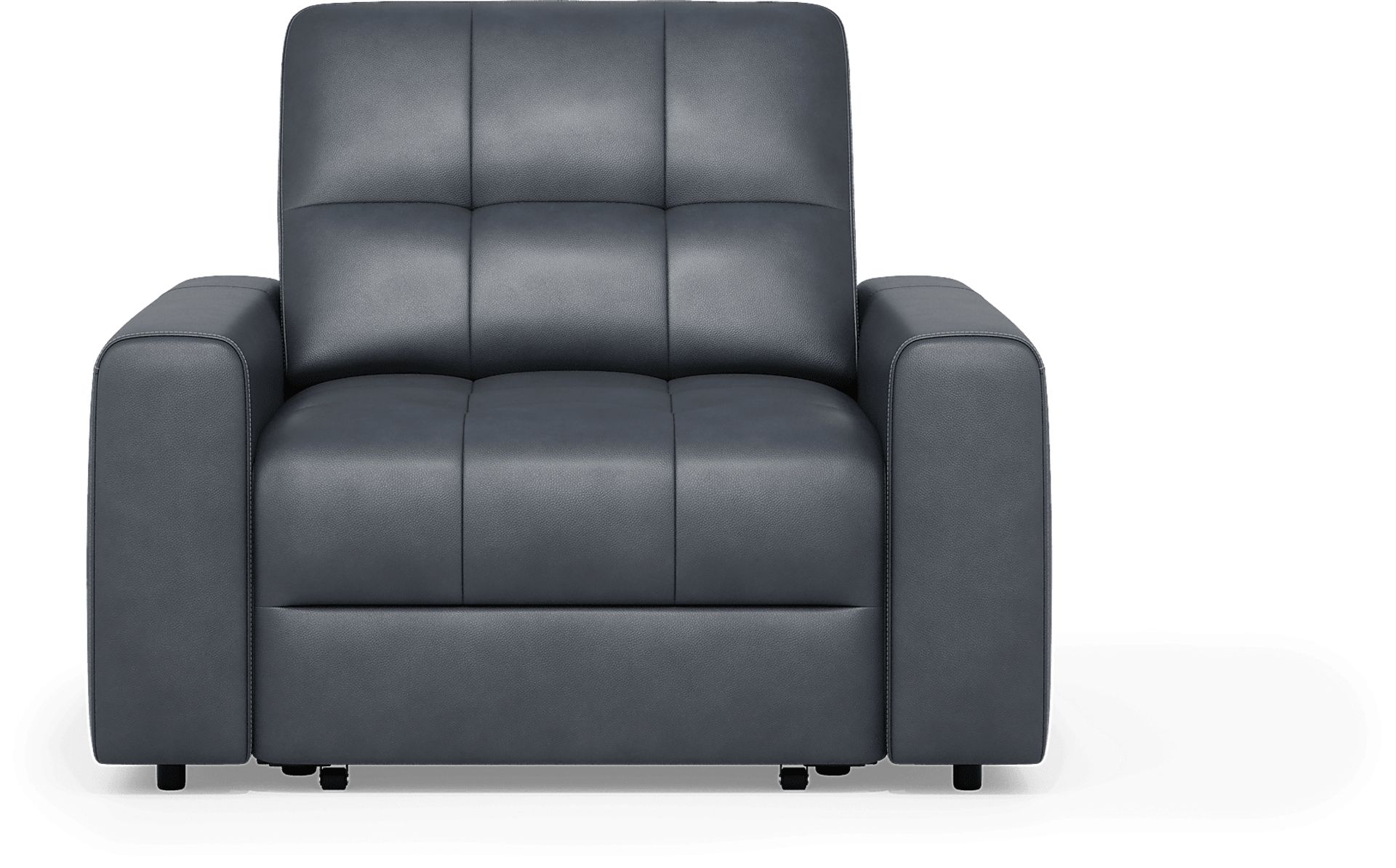 Meriwether Slate Blue Leather Power Slider Chair - Image 2