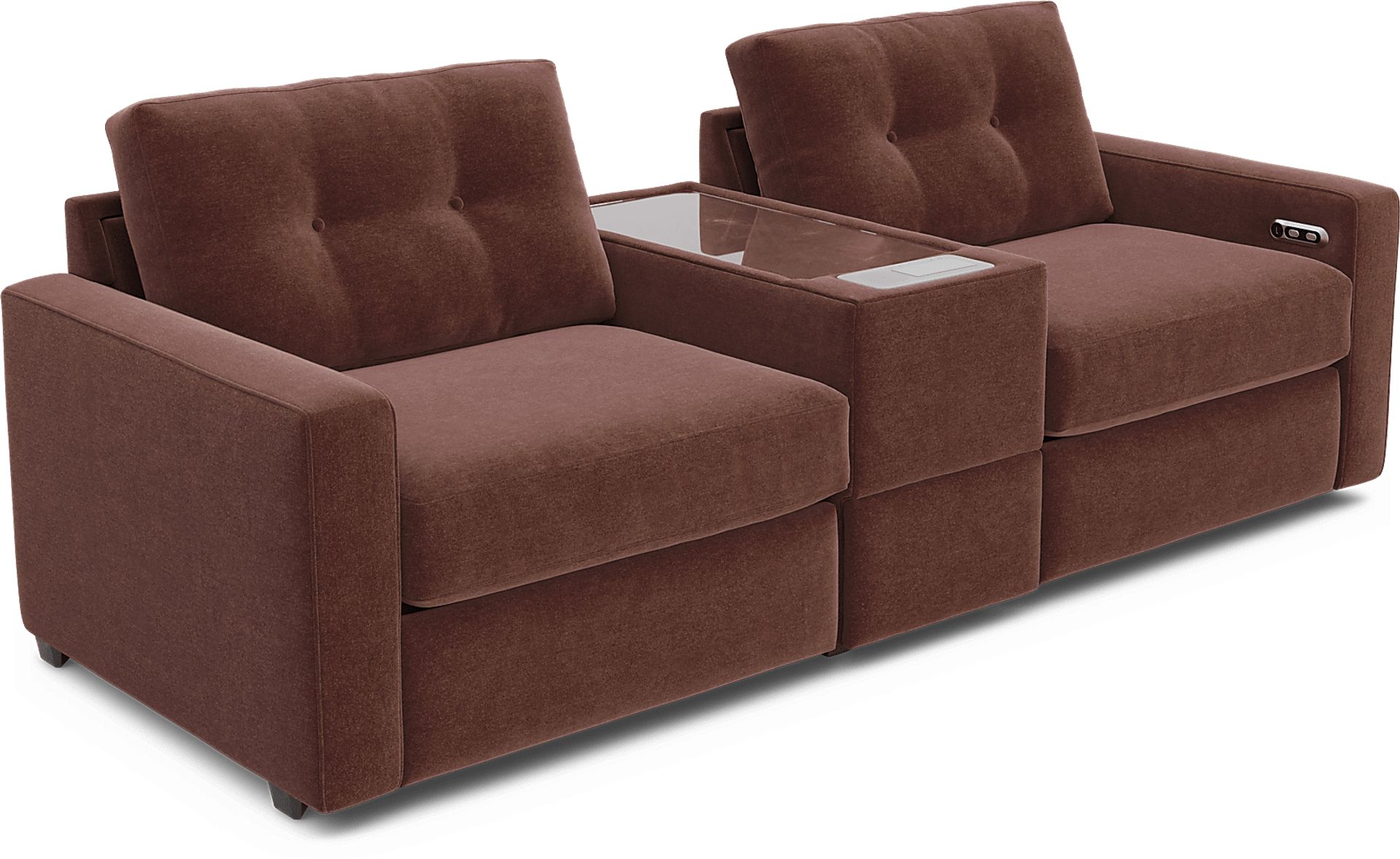 Merlot 3 Pc Power Reclining ModularOne with Media Console - Image 1