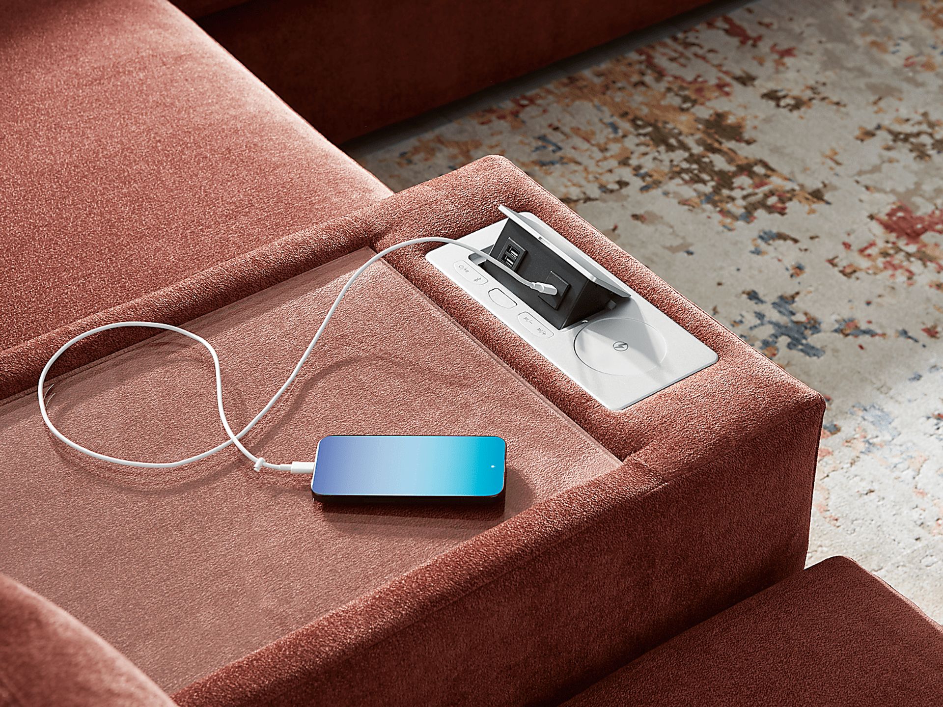 Merlot 8 Pc Power Reclining ModularOne with Media Consoles - Image 7