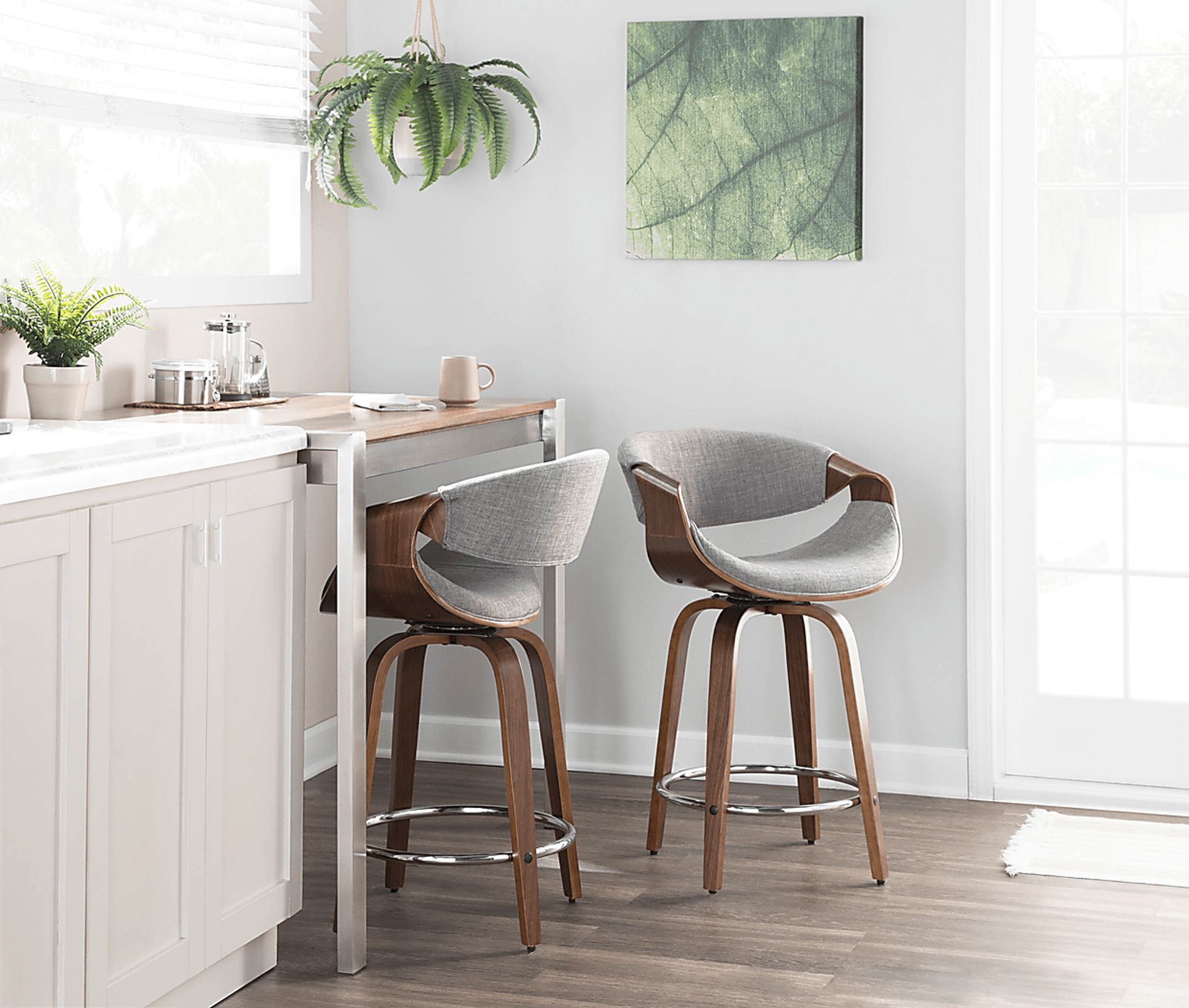 Mermod Gray Counter Height Stool, Set of 2 - Image 3