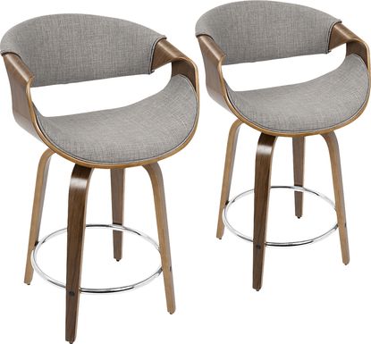 Mermod Gray Counter Height Stool, Set of 2