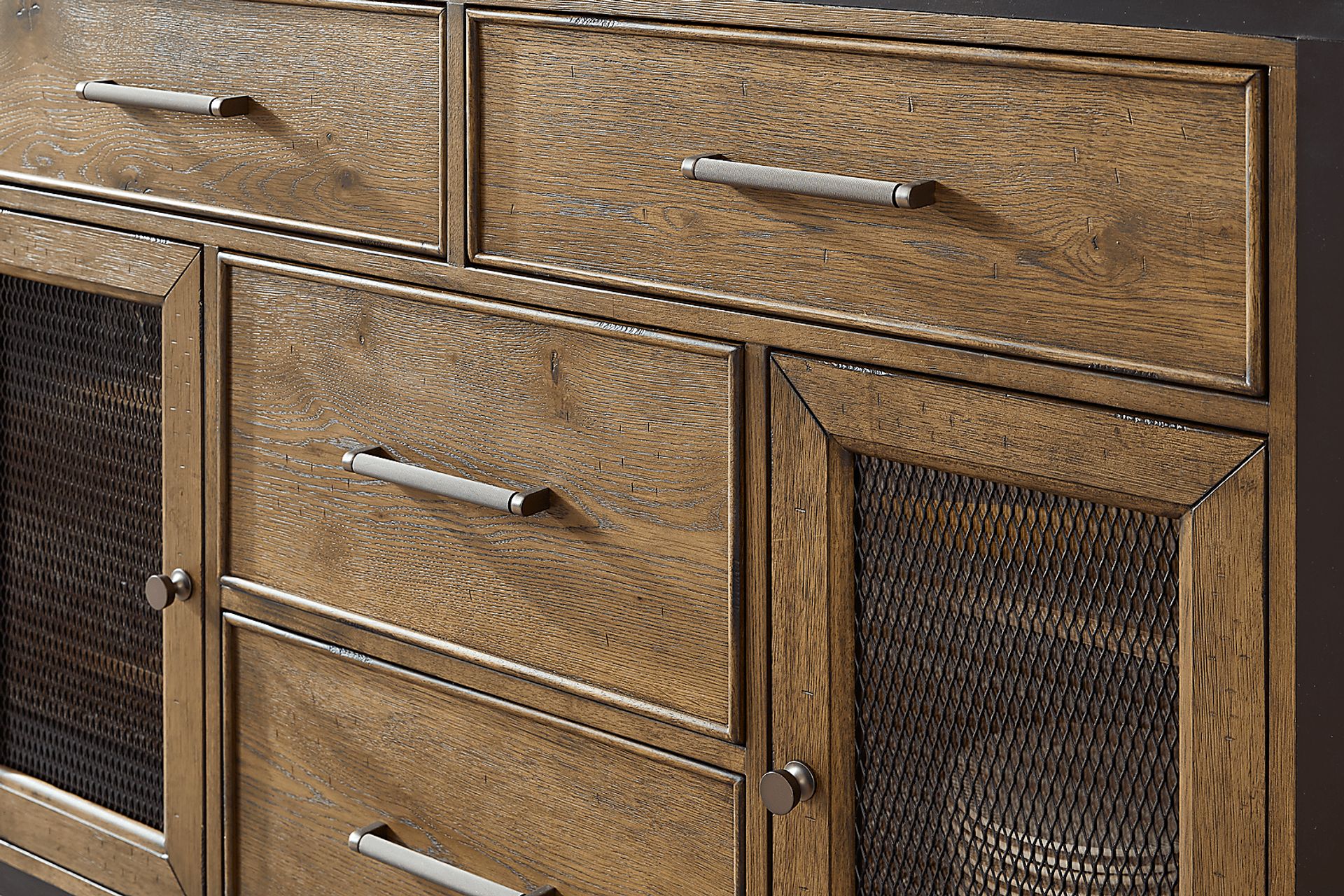 Merna Falls Oak 2 Pc Server with Hutch - Image 4