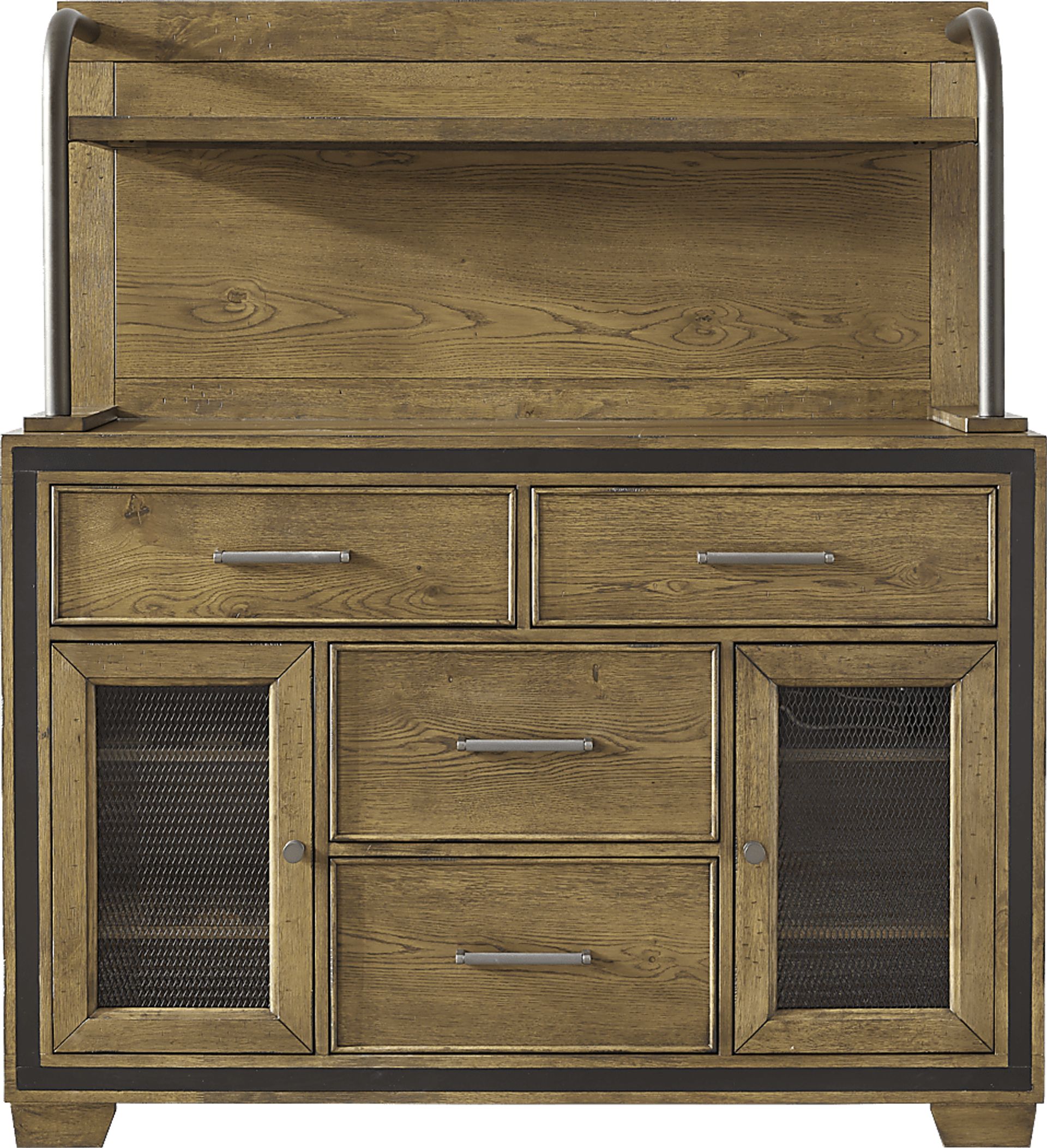 Merna Falls Oak 2 Pc Server with Hutch - Image 1