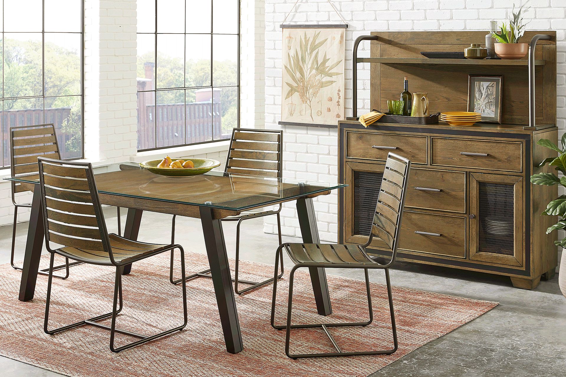 Merna Falls Oak 5 Pc Dining Set - Image 1