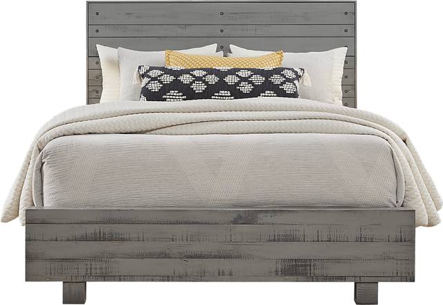 Merriwood Hills Gray 3 Pc Queen Panel Bed - Thumbnail - Image 1