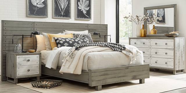 Merriwood Hills Gray 7 Pc King Wall Bed with Nightstands - Thumbnail - Image 2