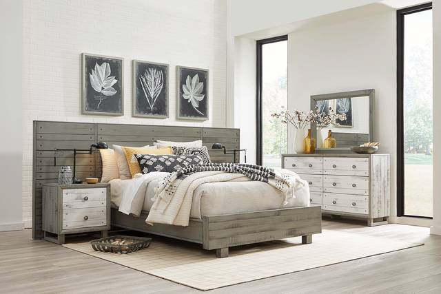 Merriwood Hills Gray 7 Pc Queen Wall Bed with Nightstands - Thumbnail - Image 2