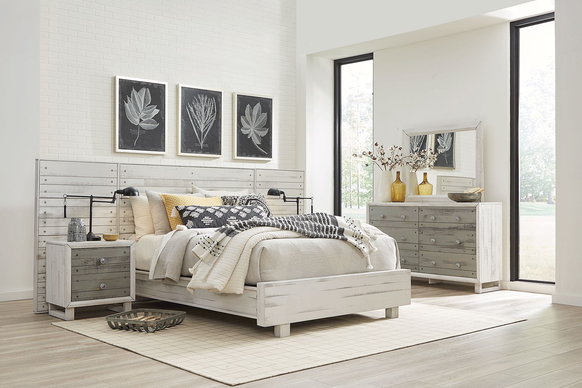 Merriwood Hills White 7 Pc Queen Wall Bed with Nightstands - Image 2