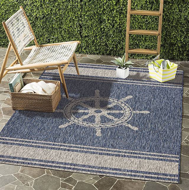 Merryn Blue 7'9 x 9'5 Indoor/Outdoor Rug - Thumbnail - Image 3